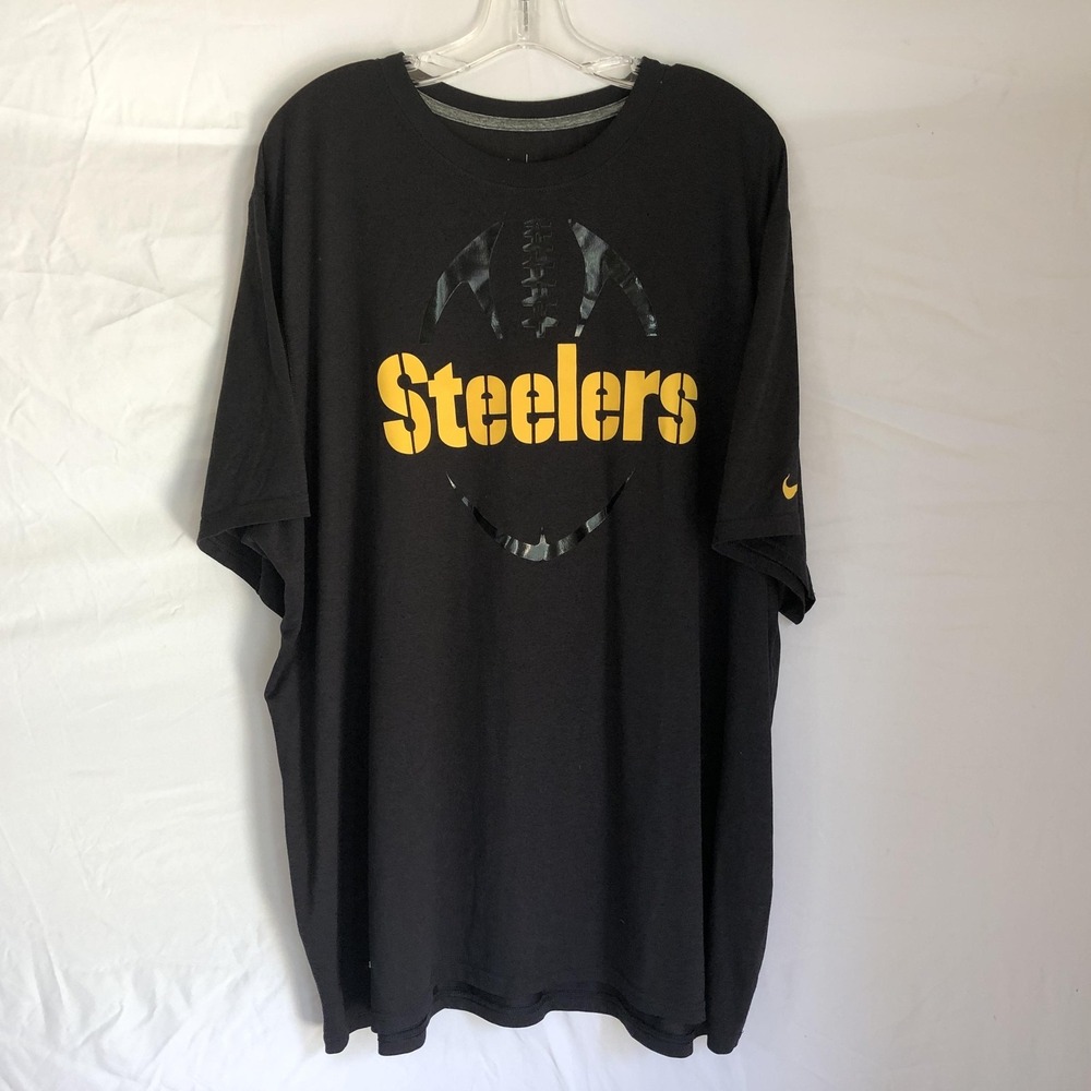 Pittsburgh Steelers Shirt Mens 3XL Black NFL Football Nike Dri Fit Graphic Tee